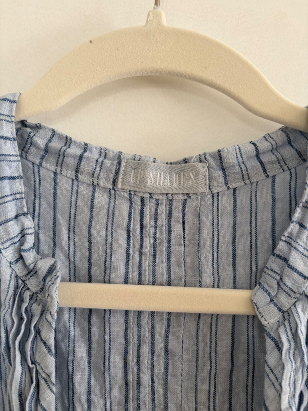 CP Shades Blue Striped Regina Linen Cap Sleeve Tunic Size S - Picture 3 of 6